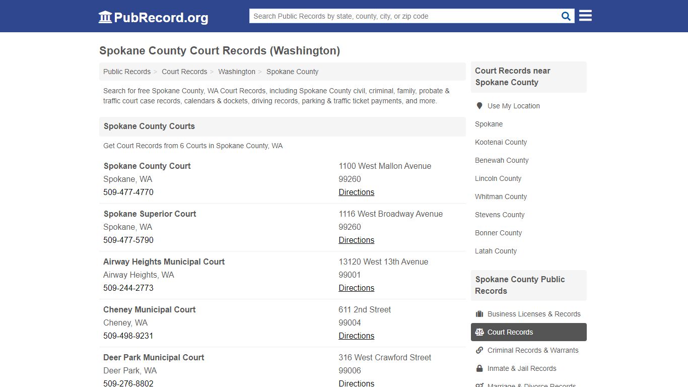 Free Spokane County Court Records (Washington Court Records)
